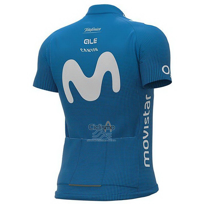 Movistar Ropa Ciclismo Culotte Corto 2021 Mangas Cortas Azul